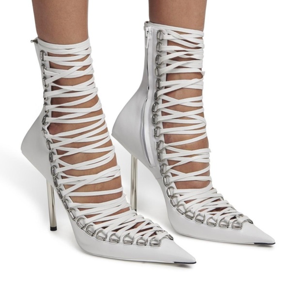 Balenciaga Corset Lace Up Knife Boots in Black - Picture 15 of 15